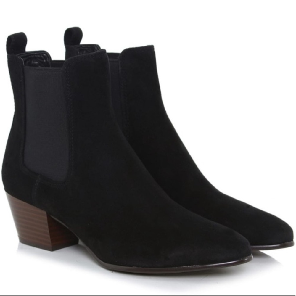 Sam Edelman Reesa Black Suede Chelsea Ankle Boots